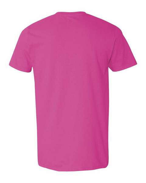 Gildan 64000 Heliconia shirt back view